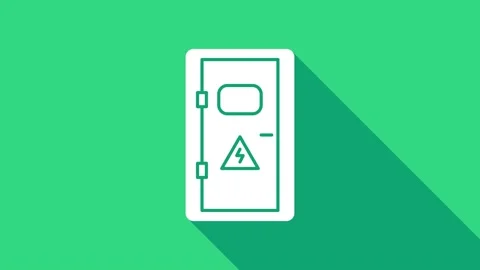 White Electrical cabinet icon isolated on green background. 4K Video motion Vídeos de archivo 146955296