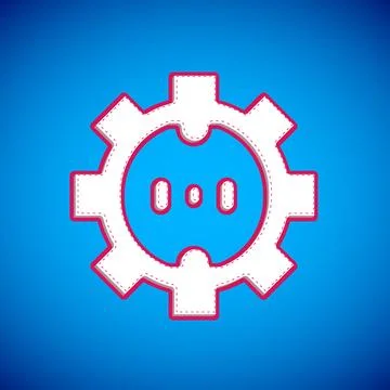 White Electrical outlet icon isolated on blue background. Power socket. Rosette Illustrazione stock