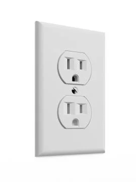 White electrical outlet 库存插图