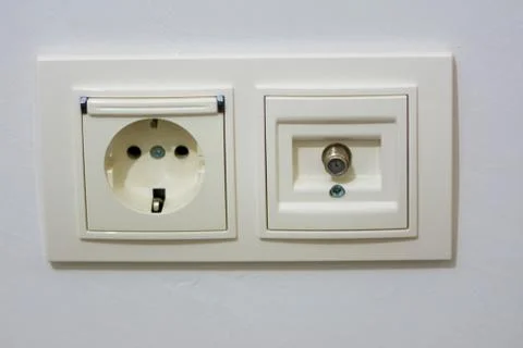 White electrical outlet Stock Photos