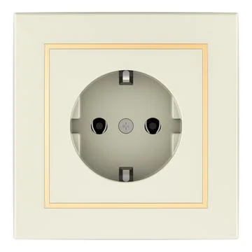 White Electrical Outlet, Socket. 3D rendering Stock Illustration