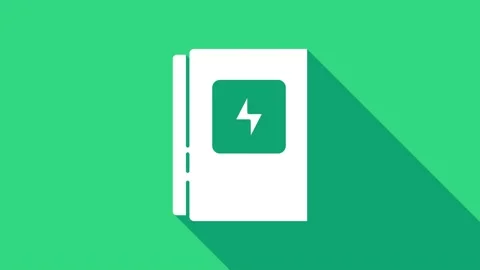 White Electrical panel icon isolated on green background. 4K Video motion Stock Footage 147154351