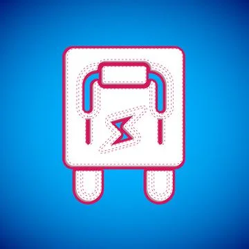 White Electrical panel icon isolated on blue background. Switch lever. Vector Stock Illustration