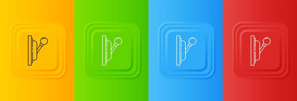 White Electrical panel icon isolated on colorful background. Switch lever. .. Stock Illustration