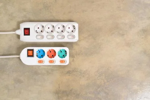 White Electrical plug in outlet socket at home Stock Photos