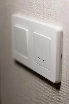 White electrical switch and socket Stock Photos