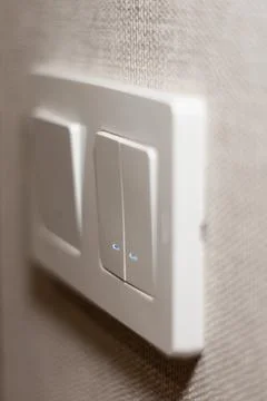 White electrical switch and socket Stock Photos