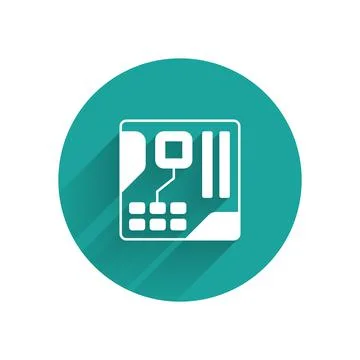 White Electronic computer components motherboard digital chip integrated science イラスト素材