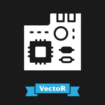 White Electronic computer components motherboard digital chip integrated science イラスト素材