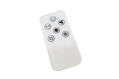 White electronic remote control with function buttons Stock-Fotos