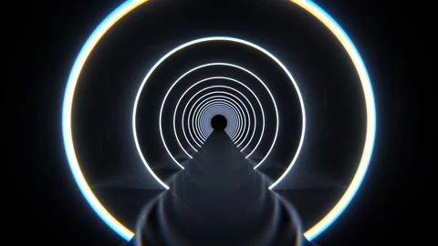 White Elegant Dark Sci-Fi Tunnel Background VJ Loop l 4K Stock Footage 295212537