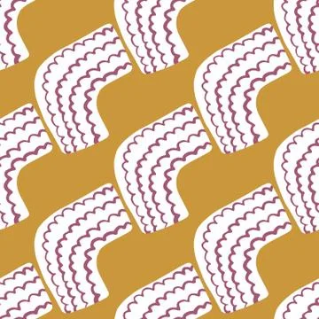 White elements on abstract seamless pattern. Brown background. Stock Illustration