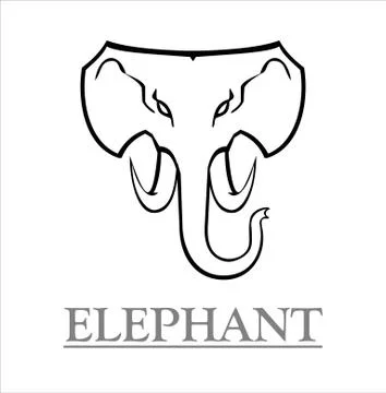 White Elephant Logo Stock Illustration