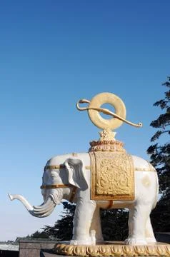 White elephant statue Stock Photos