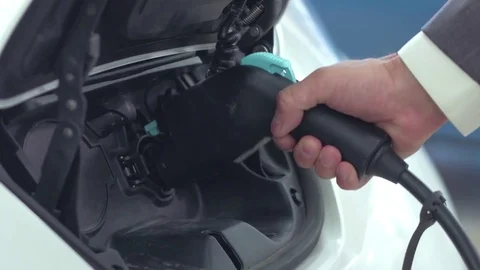 White elexto car charging battery cells. Stock Footage 80359673