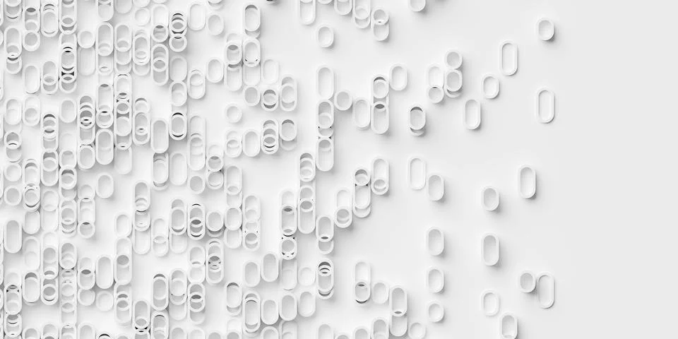 White ellipses and circles vertically stretched frames geometry shapes back.. Stock Illustration