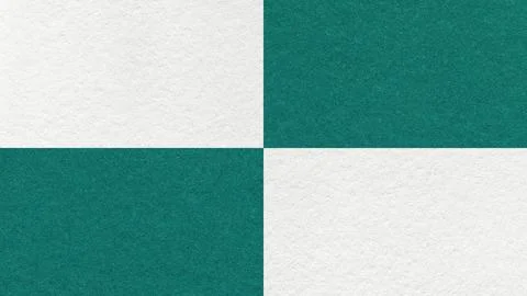 White, emerald checkered paper texture background with four sections and copy Stock Photos