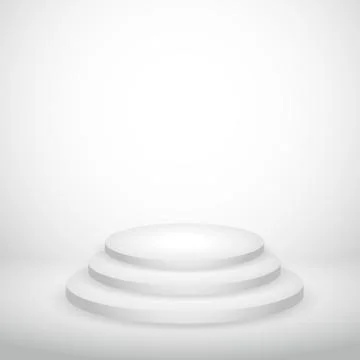 White empty background with podium Stockillustratie
