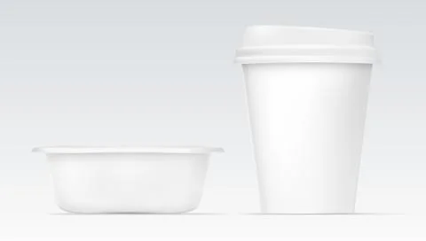 White Empty Blank Plastic Food Tray Container Box 库存插图