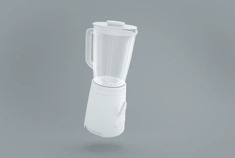 White Empty Blender on a Gray Studio Background. 3D render. 스톡 일러스트