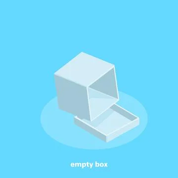 White empty box on a blue background, isometric image Stockillustratie
