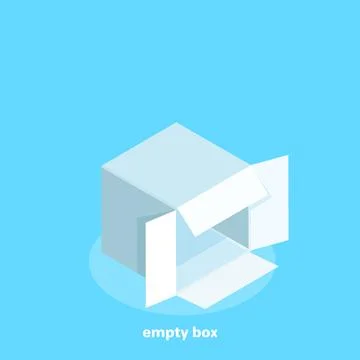 White empty box on a blue background, isometric image Stockillustratie