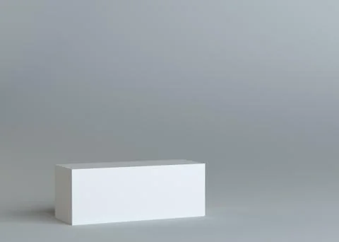 White empty box on gray background Stock Illustration