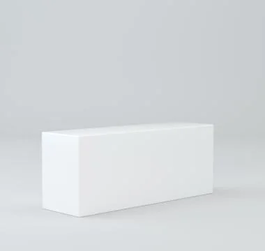 White empty box on gray background. Template for your content. 3d illustration. Stock Illustration