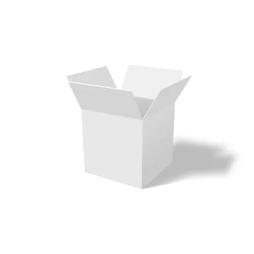 White empty box with an open lid isolated on a white background Stock Illustration