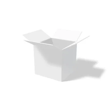 White empty box with an open lid isolated on a white background Stock Illustration