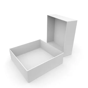 White empty box for products and goods on white isolated background Stock Illustration