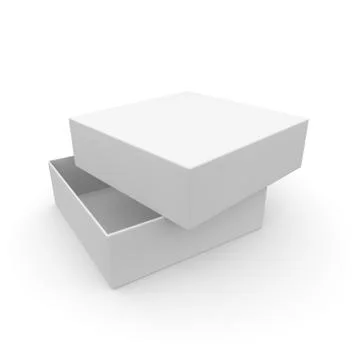 White empty box for products and goods on white isolated background Stock Illustration