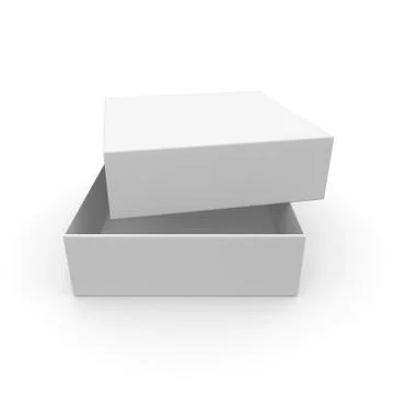 White empty box for products and goods on white isolated background Stock Illustration