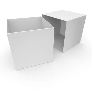 White empty box for products and goods on white isolated background Stock Illustration