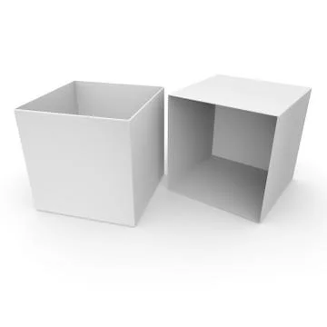 White empty box for products and goods on white isolated background Stock Illustration