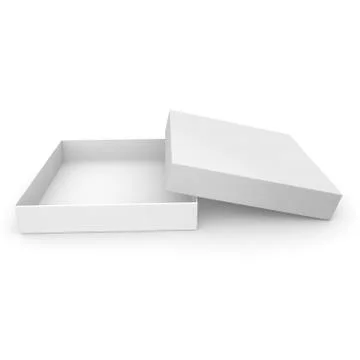 White empty box for products and goods on white isolated background Illustrazione stock