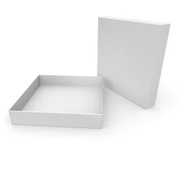 White empty box for products and goods on white isolated background Stock Illustration