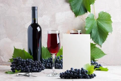 White empty card wine mockup for your logotype or text Stock Photos
