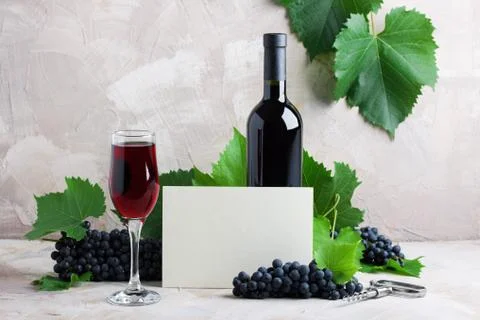 White empty card wine mockup for your logotype or text Stock Photos