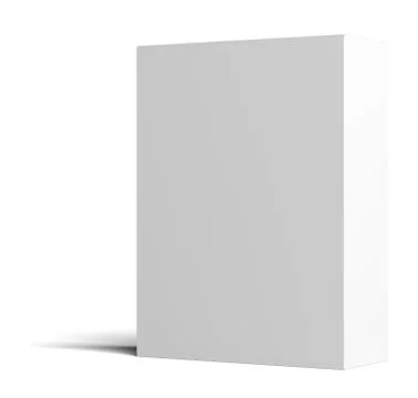 A white empty cardboard box stands half a turn Stock Illustration