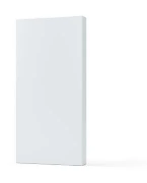 White empty cardboard rectangular container on gray background. Template for Stock Illustration