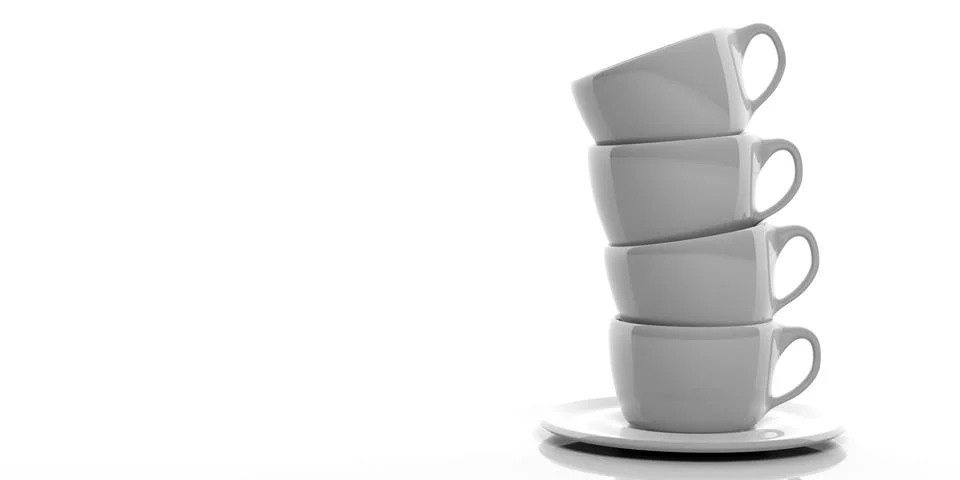 White empty Coffee stack white background Stock Illustration