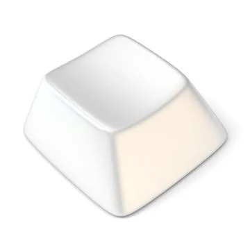 White empty computer key. Side view. 3D Stock Illustration