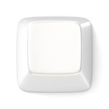 White empty computer key. Top view. 3D イラスト素材