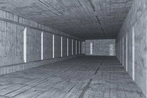 White empty concrete room, 3d rendering Stock Illustration