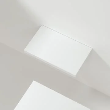 White empty cube shelf in the empty room, 3d rendering. Stock Illustration