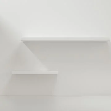 White empty cube shelf in the empty room, 3d rendering. Stock Illustration
