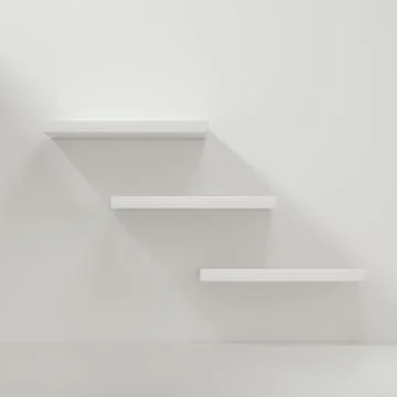 White empty cube shelf in the empty room, 3d rendering. Stock Illustration