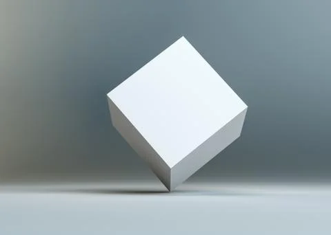 A white empty cube stands on the corner Illustrazione stock