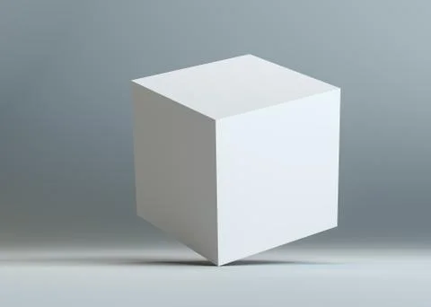 A white empty cube stands on the corner Illustrazione stock
